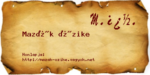Mazák Őzike névjegykártya